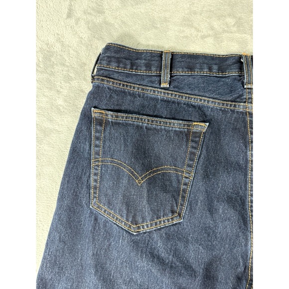 Levis 505 Jeans Mens 40x30 Blue Denim‎ Regular Fit Straight Leg Dark Wash - Picture 11 of 12